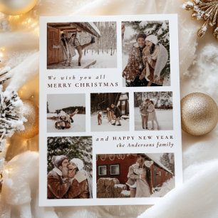 Modern Photo collage Merry Christmas   Holiday Card