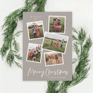 Modern Photo Collage Merry Christmas Holiday Card