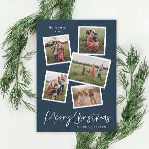 Modern Photo Collage Merry Christmas Holiday Card