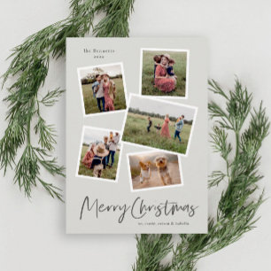 Modern Photo Collage Merry Christmas Holiday Card
