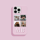 Modern Photo Collage Monogram iPhone 15 Pro Max Case<br><div class="desc">Photo Collage Modern Initial Monogram Phone Case. Create your own personalised iPhone Case with custom initial name and 4 photos</div>