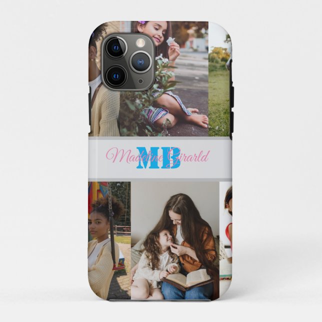 Modern Photo Collage monogrammed iPad Air Cover (Back)