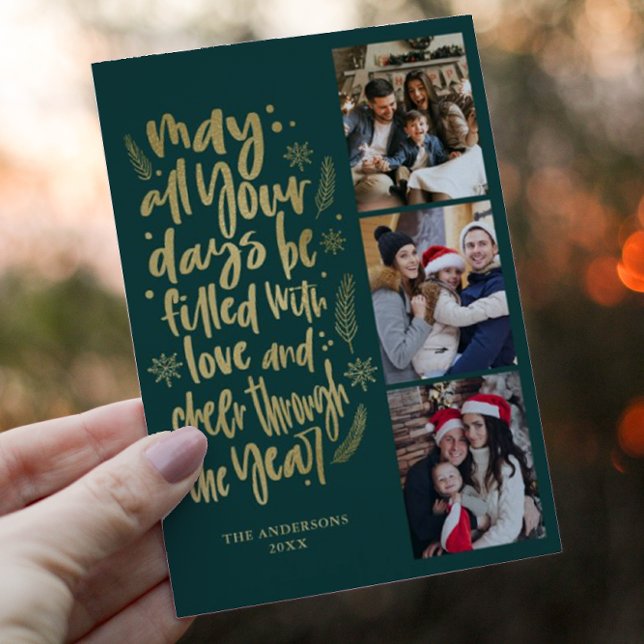 Modern Photo Collage New Year Script   Holiday Card (Creator Uploaded)