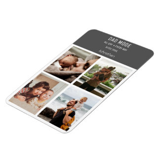 Modern Photo Collage Personalised Dad Mode Magnet