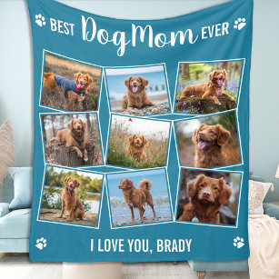Modern Photo Collage Pet Personalised Dog Mum Fleece Blanket