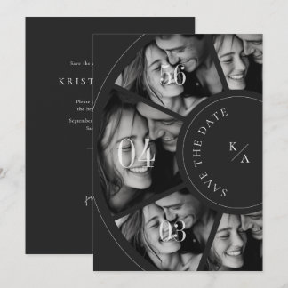 Modern Photo Collage QR Code Wedding Save the Date