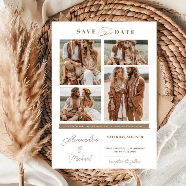 Modern Photo Collage Save The Date Invitation (Creator Uploaded)