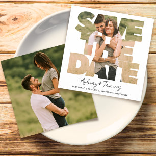 Modern Photo Collage Save the Date Wedding Invite