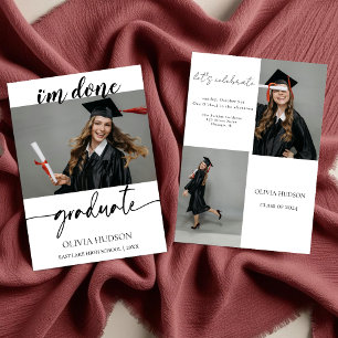 Modern photo collage Senior Party Graduation 2024  Invitation