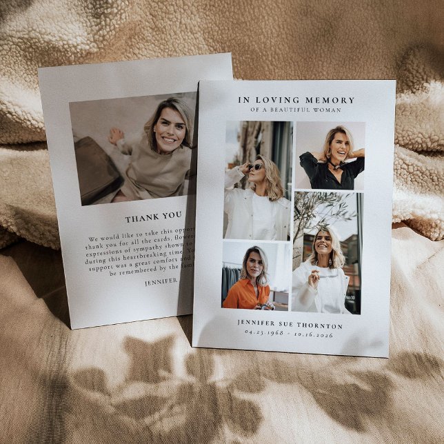 Modern Photo Collage Sympathy  Thank You Card (Creator Uploaded)