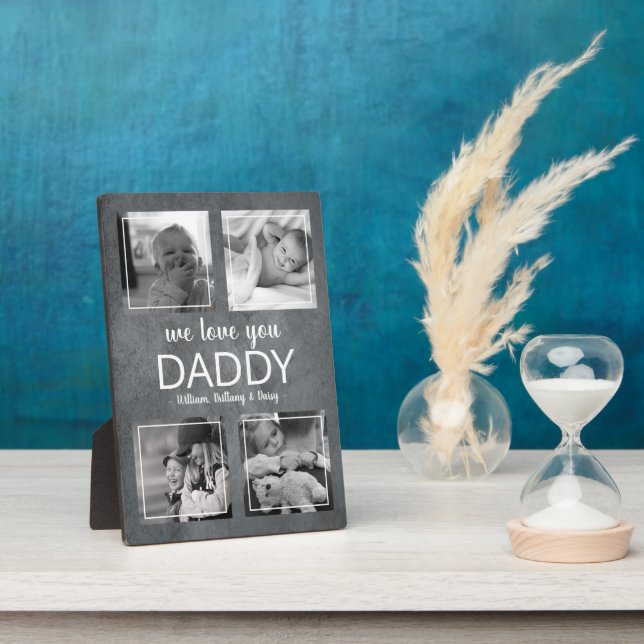 Modern Photo Collage | We Love You Daddy Plaque (Side)