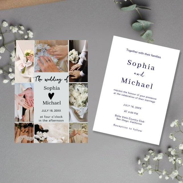 Modern Photo Collage Wedding Invite (Creator Uploaded)