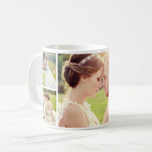 Modern Photo Collage Wedding Keepsake Coffee Mug