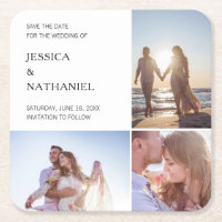 Modern Photo Collage Wedding Save the Date