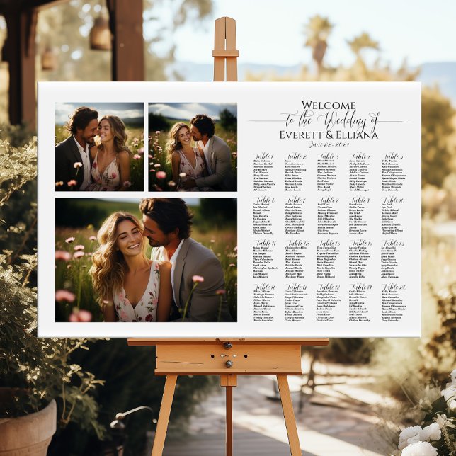 Modern photo collage wedding seating chart (Creator Uploaded)