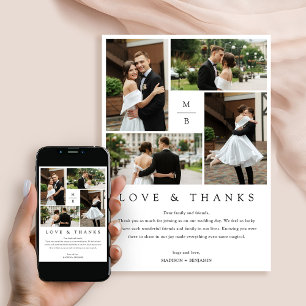 Modern Photo Collage Wedding Thank You Card