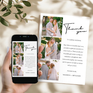 Modern Photo Collage Wedding Thank You Card