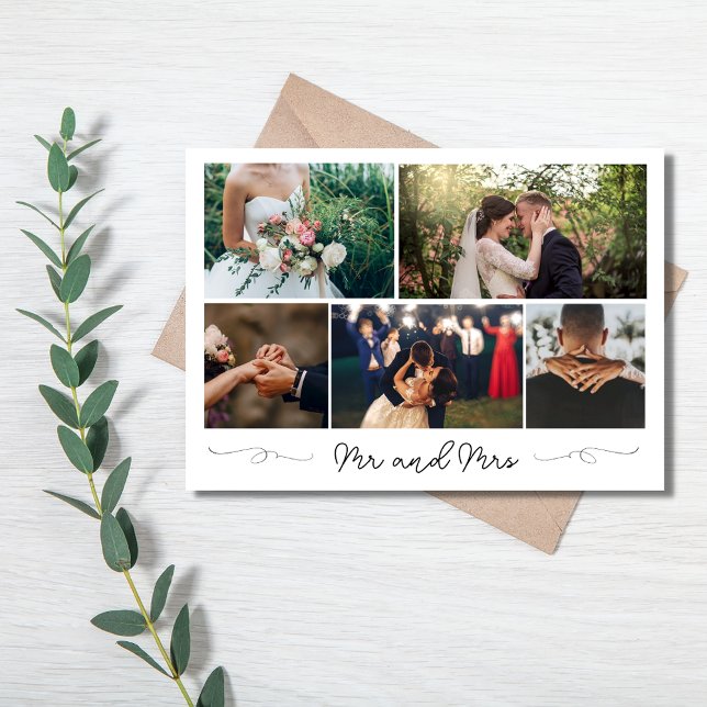 Modern Photo Collage Wedding Thank You Card (Creator Uploaded)