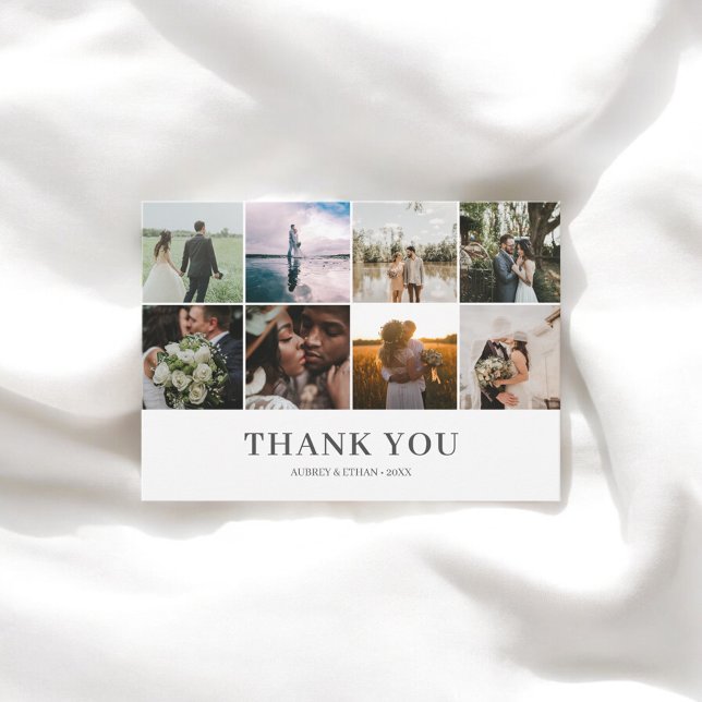 Modern Photo Collage Wedding Thank You Card (Creator Uploaded)