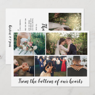 Modern Photo Collage Wedding Thank You Card
