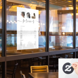 Modern Photo Collage White Spa Salon Service Menu