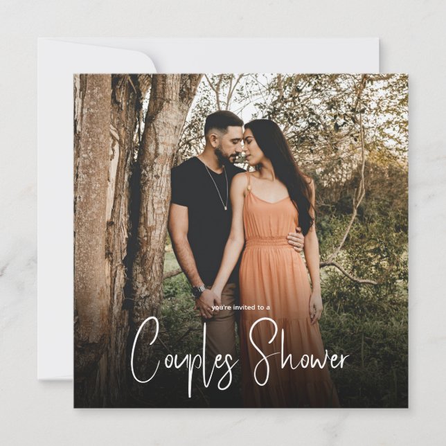 Modern Photo Couples Shower Invitation (Front)