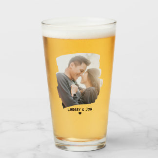 Modern Photo Custom Name or Message Beer  Glass