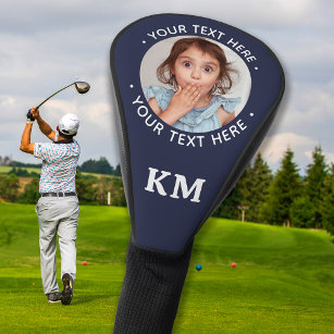 Modern Photo Customised Golfer Sporty Monogram Golf Head Cover