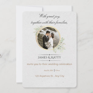 Modern photo customizable dusty color wedding invitation