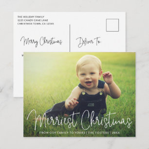 Modern Photo Cute Christmas Holiday Postcard