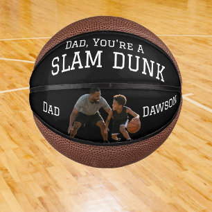 Modern Photo Dad, your a slam dunk! personalise Mini Basketball