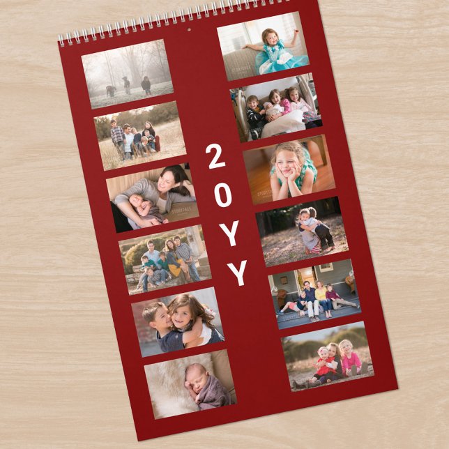Modern Photo Dark Red Cover Calendar (Modern Photo Dark Red Cover Calendar, front cover)