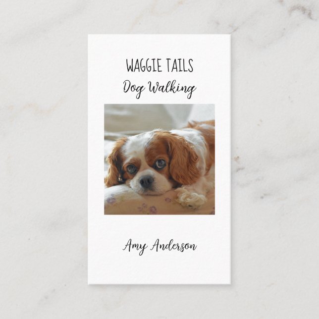 Modern Photo Dog Sitter / Walker Business Card (Front)