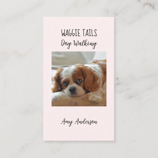 Modern Photo Dog Sitter / Walker Business Card (Front)