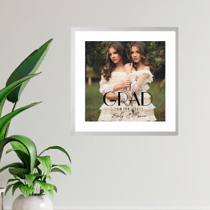 Modern Photo Double Graduate High School  Foil Prints