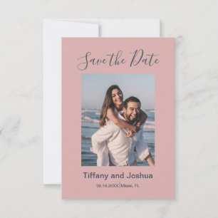 Modern Photo Dusty Pink Save The Date
