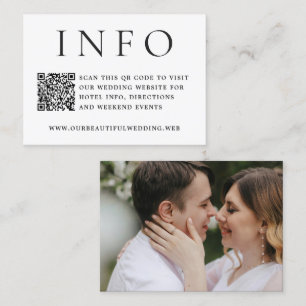 Modern Photo Editorial QR Code Wedding Enclosure Card