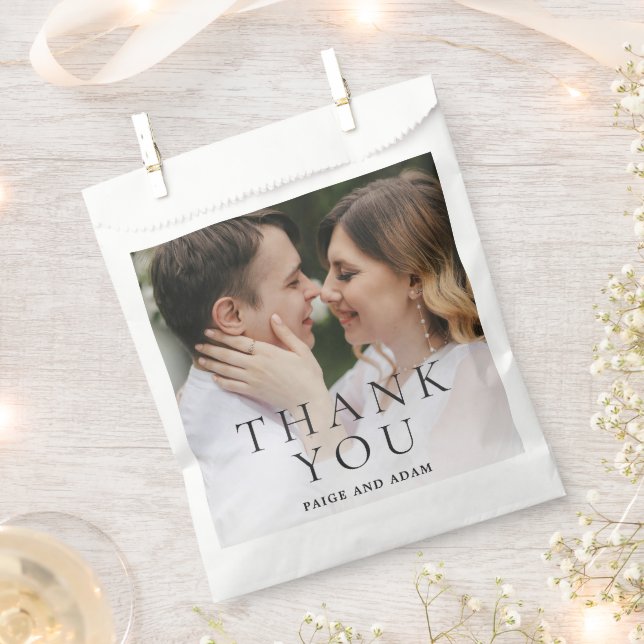 Modern Photo Editorial Wedding Favour Bag (Clipped)