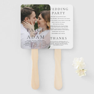 Modern Photo Editorial Wedding Program Hand Fan