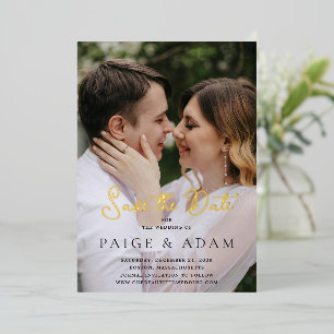 Modern Photo Editorial Wedding Save the Date