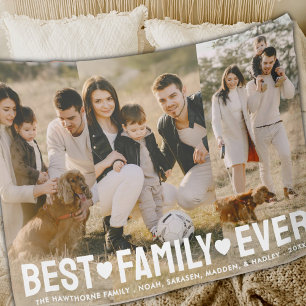 Modern Photo Elegant Best Family Ever Collage Fleece Blanket