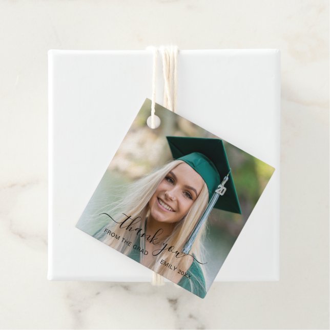Modern Photo Elegant Graduation Favour Tags (In Situ)