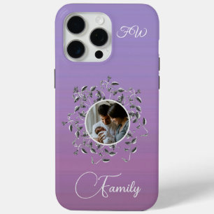 Modern Photo Elegant Script Vines Leaves iPhone 15 Pro Max Case