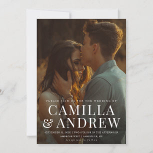 Modern Photo Elegant Stylish Wedding Invitation