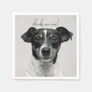 Modern Photo Elegant Thank You Dog Pet Wedding Napkin