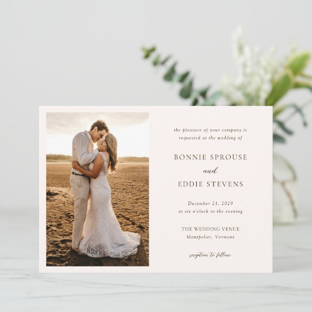 Modern Photo Elegant Wedding Invitation (Standing Front)