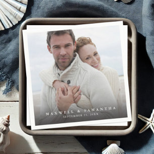 Modern Photo Elegant Wedding Napkins