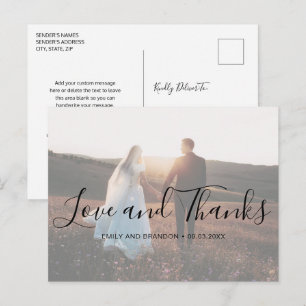 Modern Photo Elegant Wedding Postcard