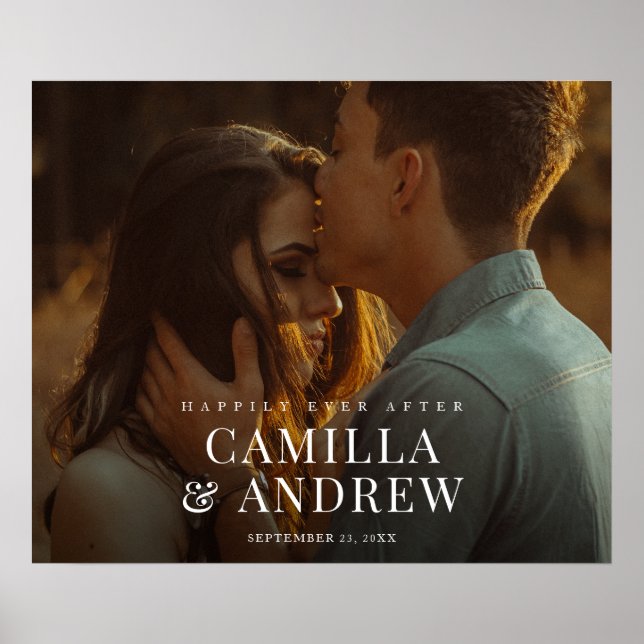 Modern Photo Elegant Wedding Welcome Poster (Front)