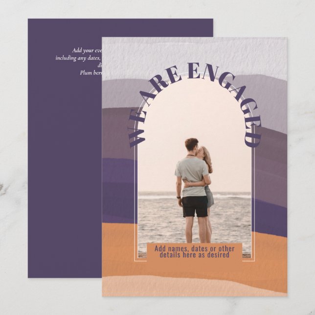 MODERN PHOTO ENGAGEMENT INVITE - Mixed Colours (Front/Back)